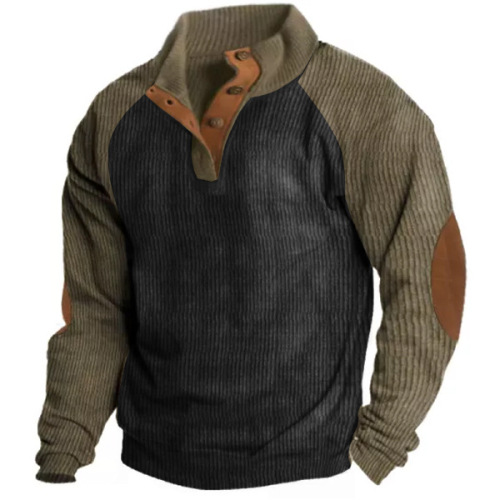 Stop-up collar sports trend color-block sweatshirt