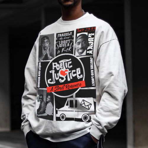 Monogram-print trendy plush sweatshirt