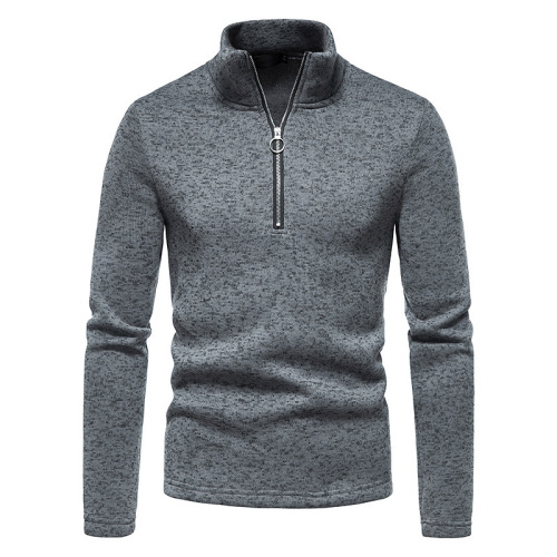 Solid color turtleneck trendy sweatshirt