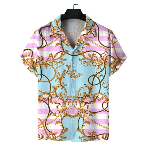 Printed casual short-sleeved trend shirt