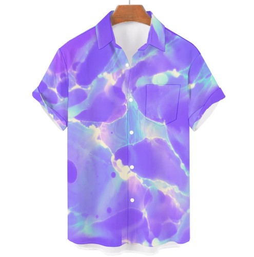 Printed casual short-sleeved trend shirt