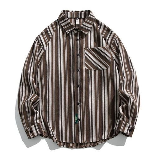 Cool color-block striped trend shirt