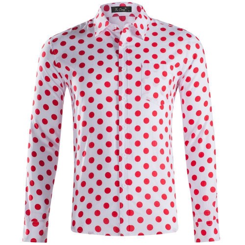 Polka-dot long-sleeved fashion trend shirt