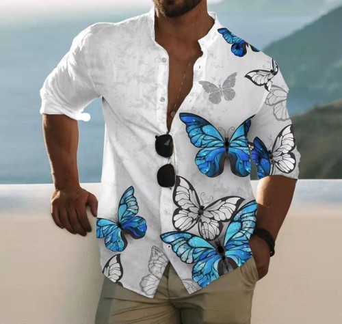 Digital printed long sleeve fashion trend shirt