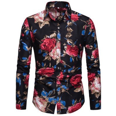 Digital printed long sleeve fashion trend shirt