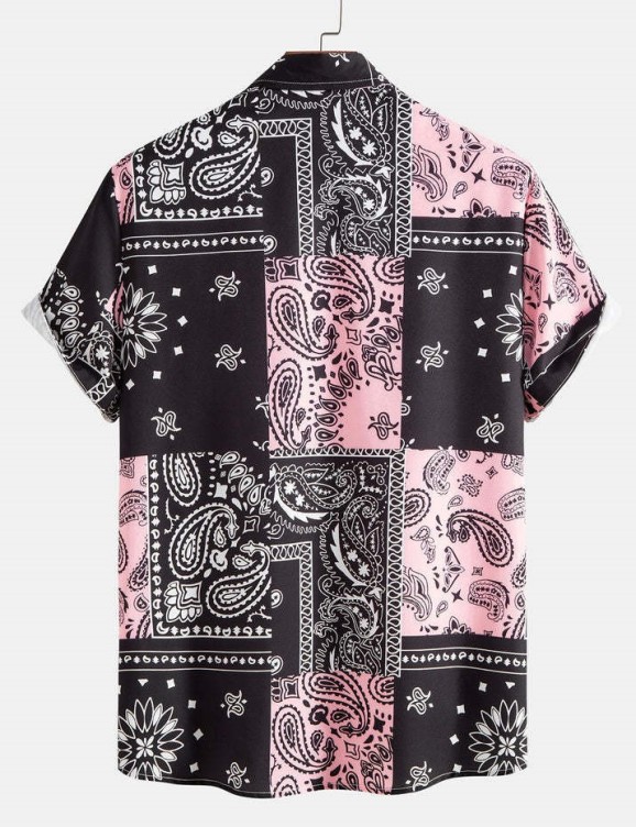 Digital printed lapels fashion trend shirt