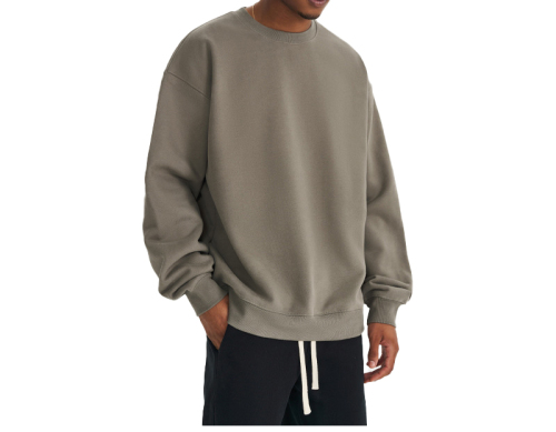 450G heavy solid color plus velvet round neck, loose and thick sweatshirts