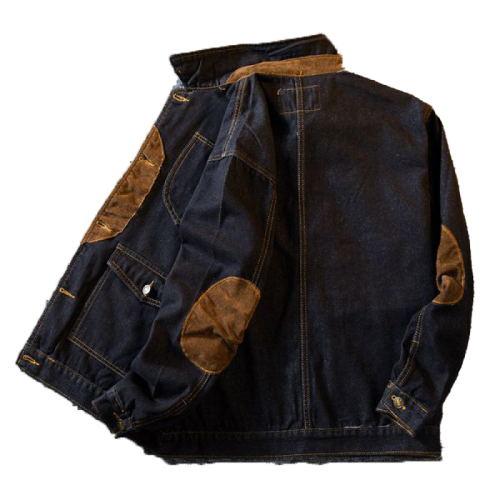 Spliced denim loose workwear Jacket