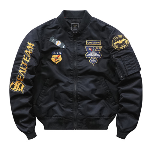 Velvet air force ma-1 pilot large size loose heavy industry embroidery jacket