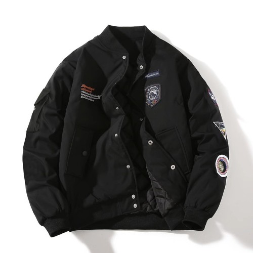Retro thickened baseball cotton jacket loose pilot jacket