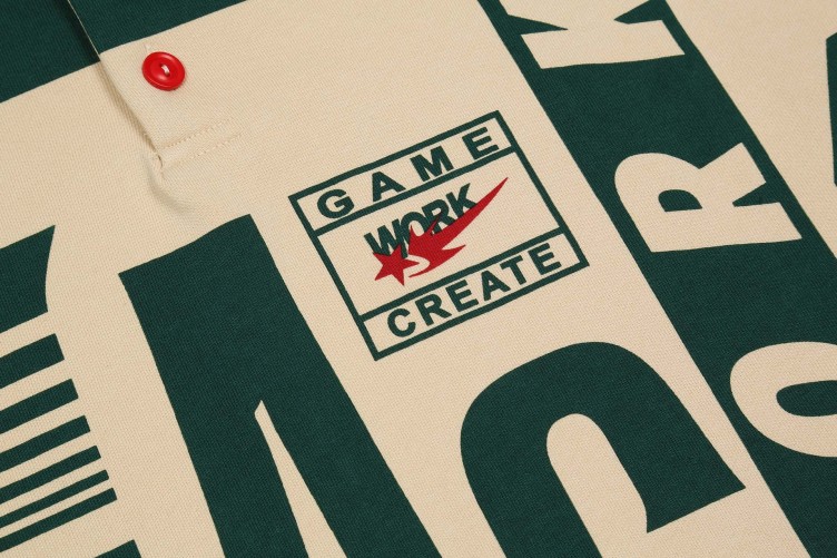 High Street Contrast Letter Printed Velvet Polo Loose Hip-Hop Lapel sweatshirts