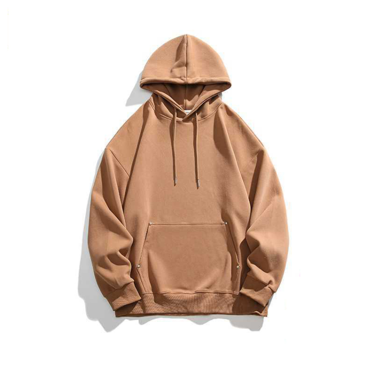 Basic solid color retro street style loose hoodies