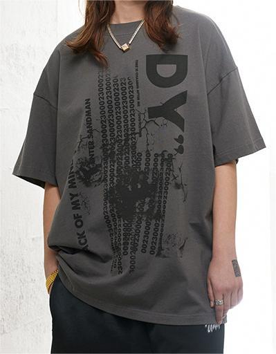 Trendy brand washed short-sleeved street hip-hop loose and casual T-Shirt