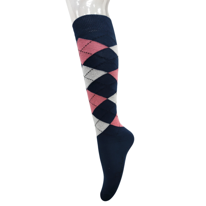 COTTON RIDING SOCKS IN CHECKED PATTERN