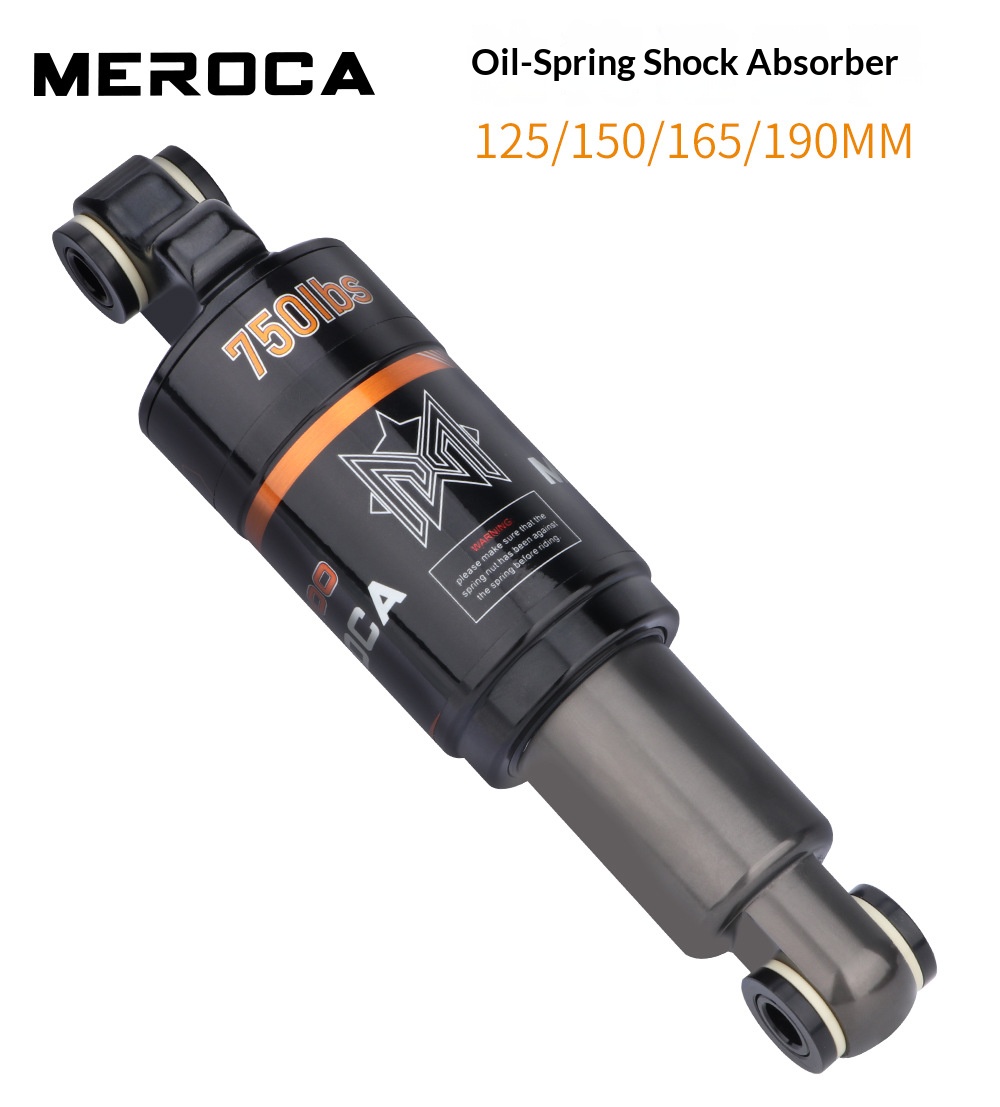 MEROCA MT-100 Rear Shock Absorber – Oil Coil Spring Damper for MTB & Scooter (125/150/165/190mm, 750/850/1000LBS) rear