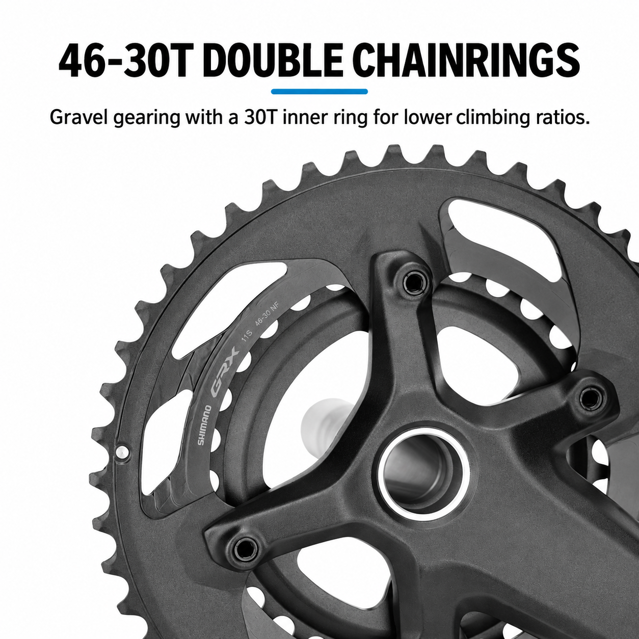 SHIMANO GRX RX600 2x11-Speed Gravel Crankset, 46-30T, 175mm - detail 7