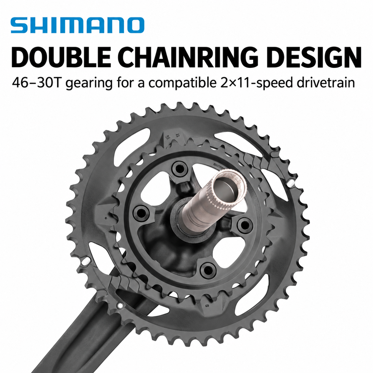 SHIMANO GRX RX600 2x11-Speed Gravel Crankset, 46-30T, 175mm - detail 3