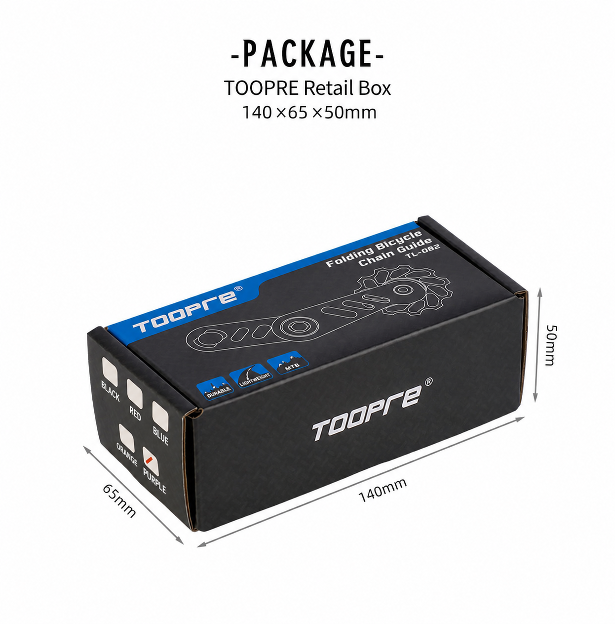 TOOPRE TL-082 Adjustable Single-Speed Chain Tensioner, 11T Bearing Pulley, 5 Colors