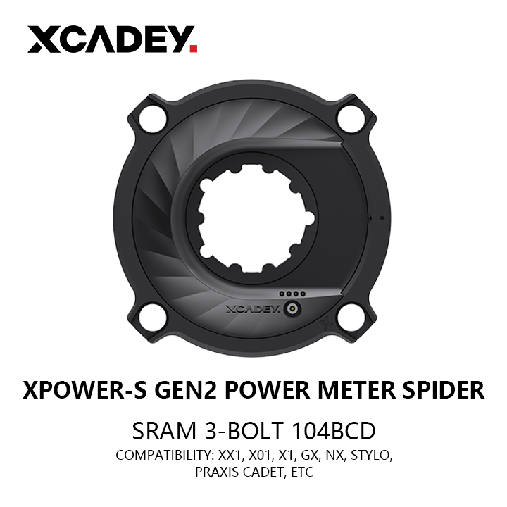 XCADEY GEN2 104BCD power meter interface for SRAM GXP 3-bolt