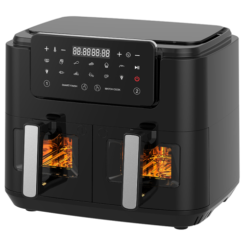 9L 2400W Stainless Steel Double Baskets Airfryer