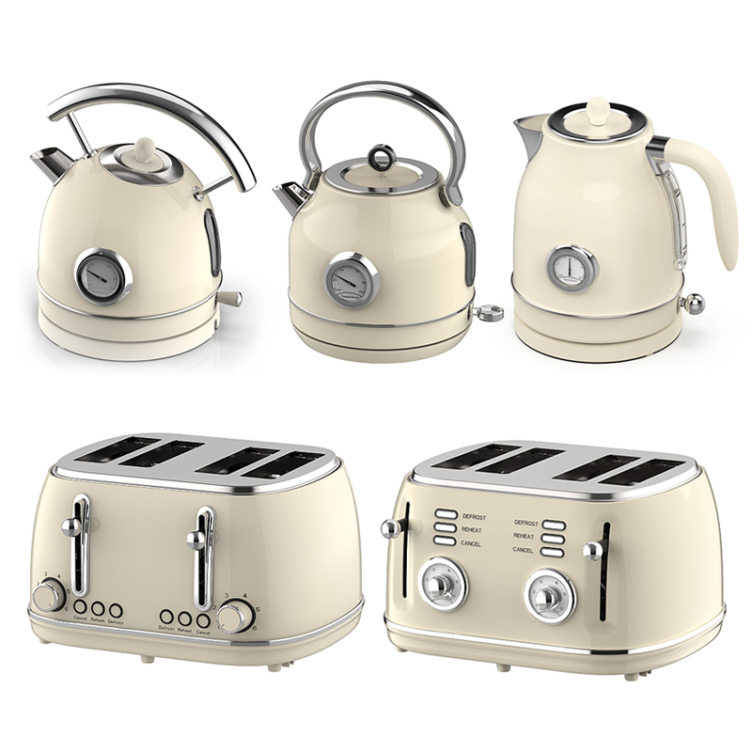 Retro toaster and kettle set