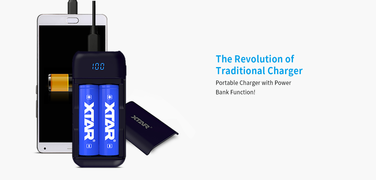 XTAR PB2 is the revolution of traditional charger. It is a portable charger with power bank function.