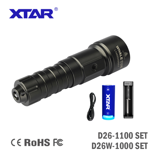 XTAR WHALE D26 1100lm Diving Flashlight (Switch Upgrade)