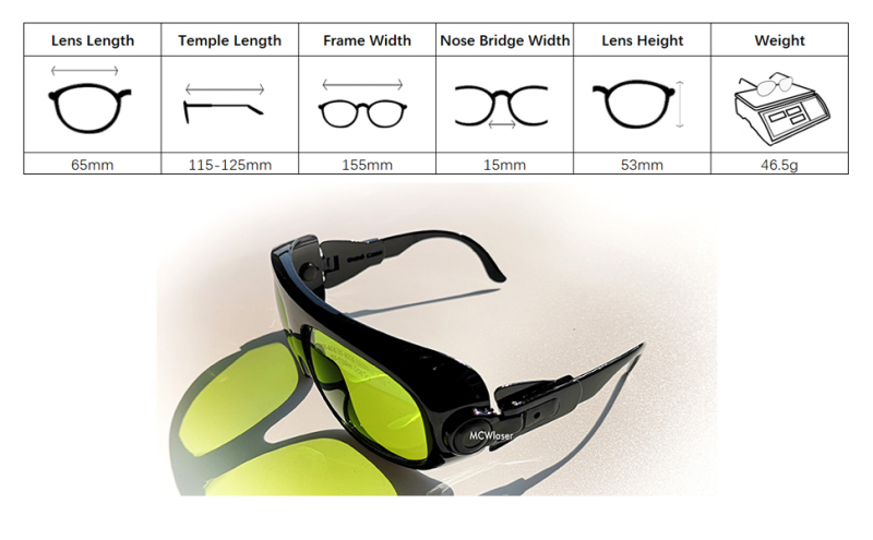 MCWlaser Laser Goggle 190-440&780-900nm,900-1100nm,10600nm Saftey Protective Glasses EP-17A