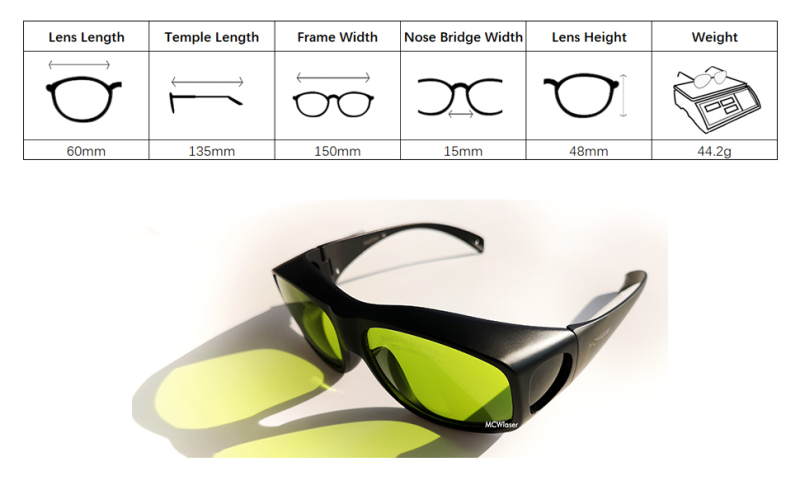 MCWlaser Laser Goggle 190-440&780-900nm,900-1100nm,10600nm Saftey Protective Glasses EP-17A