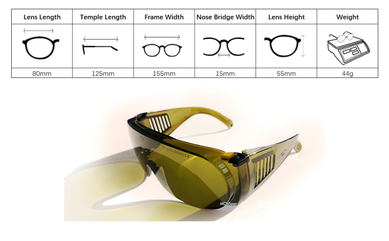 IPL Laser Goggles 190nm-2000nm  Safety Protective Glasses Typical For Beauty & Cosmetology Device  Absorption Type EP-IPL