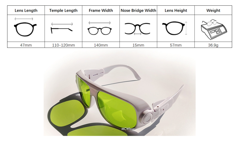 MCWlaser Laser Goggle 190-440&780-900nm,900-1100nm,10600nm Saftey Protective Glasses EP-17A