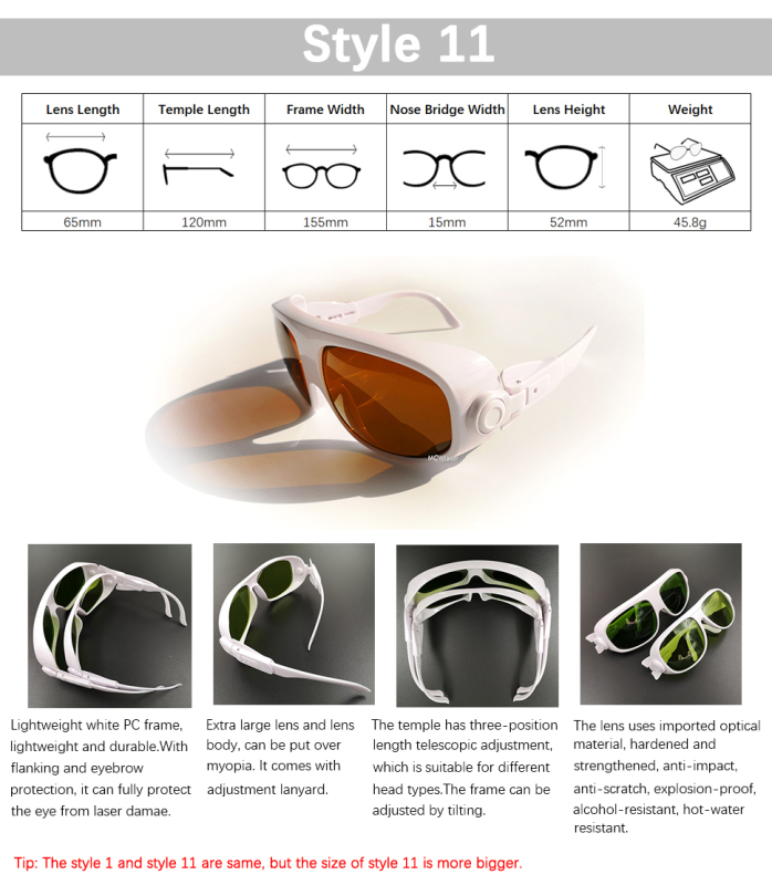 MCWlaser Laser Goggle 190-540 & 800-1700nm Safety Protective Glasses EP-1