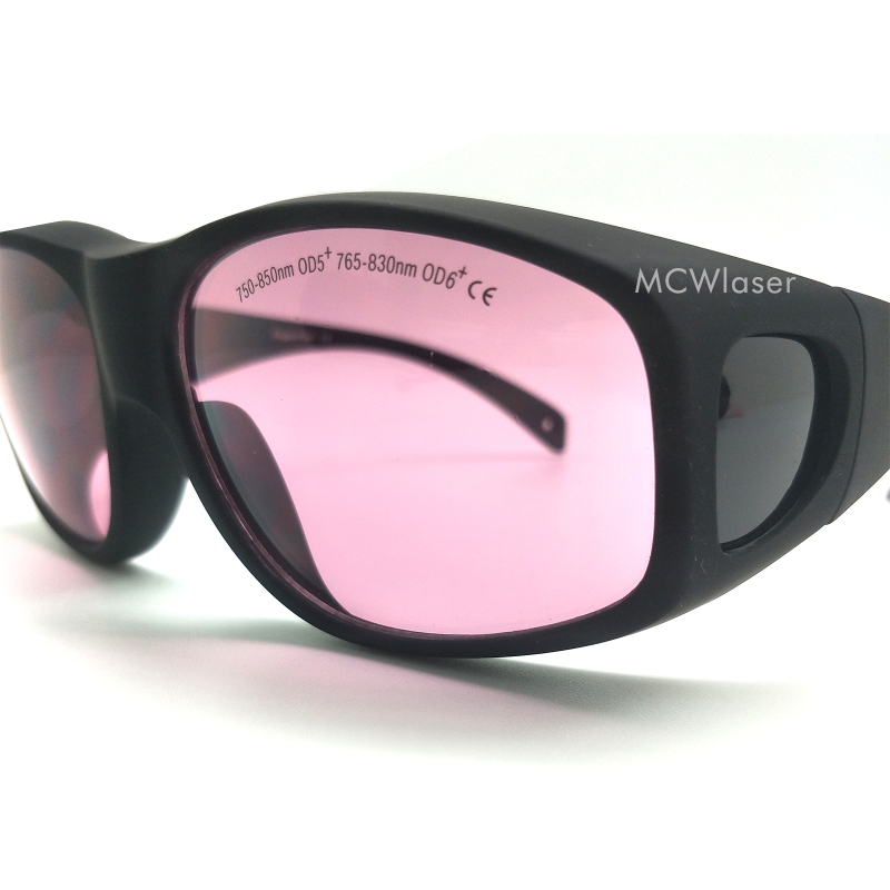 MCWlaser Laser Goggle 750-850 & 765-830nm Safety Protective Glasses Typical For 755nm 808nm Absorption Type EP-18