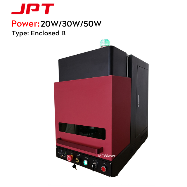 Enclosed Type B MCWlaser 20W/30W/50W JPT Fiber Laser Making Machine Metal Engraving Marking