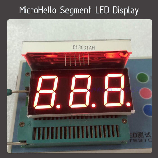 5pcs 0.8 inch 3 digit segment led display Yellow/white/blue/red/green
