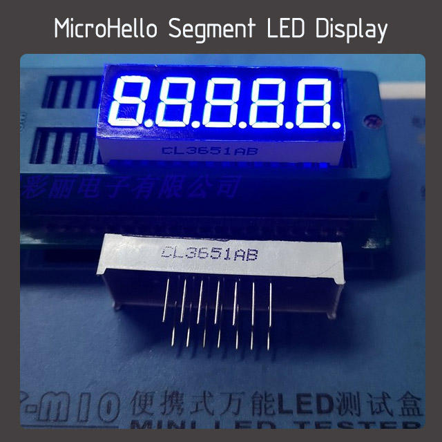 10pcs 0.36 inch 5 digit segment led display Yellow/white/blue/red/green/kelly