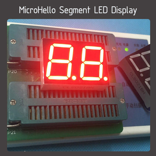 10pcs 0.8" 2 digit static state 18-pin segment led display Red/Blue