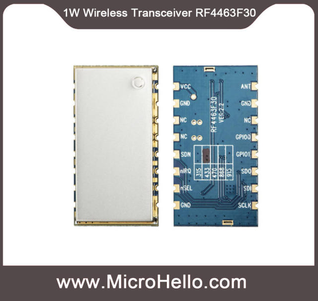 RF4463F30 1W High Power Wireless Transceiver Module  si4463 SPI ASK (G)FSK