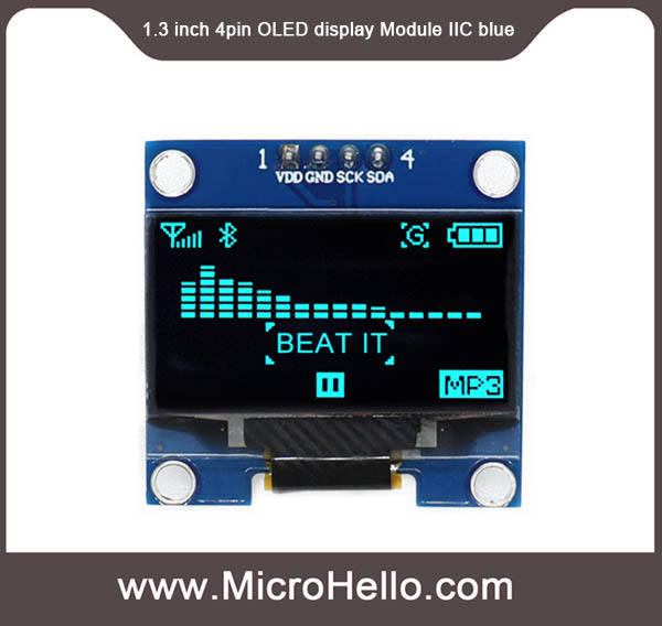 1.3 Inch I2C IIC 128x64 OLED Display Module 4 Pin SH1106 - blue white optional