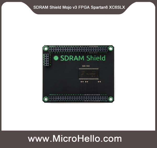 SDRAM Shield for Mojo v3 FPGA Development Board