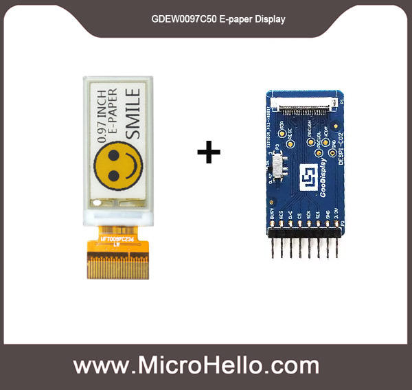 0.97 inch Mini E-paper Display Electronic E-Paper Display Color SPI Screen, GDEW0097C50