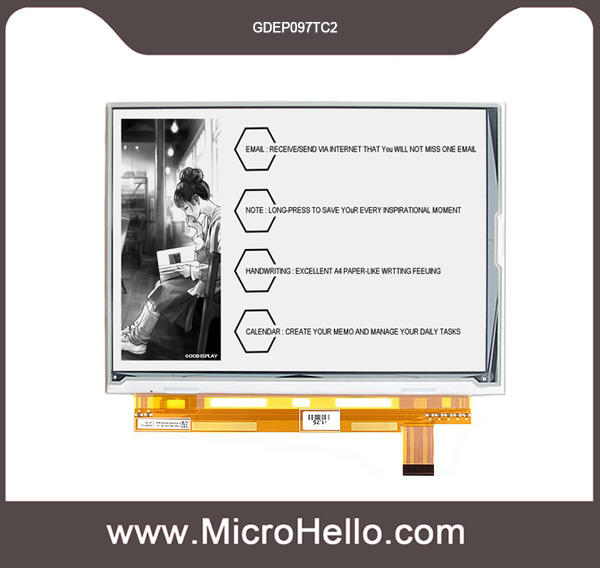 GDEP097TC2，9.7 inch e-paper display resolution 1200x825 big size parallel panel