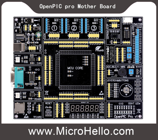 openPIC Pro PIC development board for 16bit 32bit dsPIC30 dsPIC33 PIC24 PIC32 Series MCUs