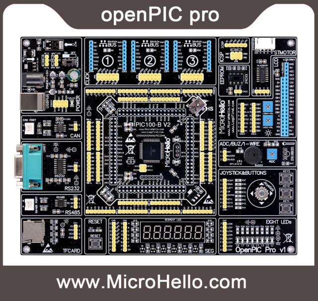 openPIC Pro with PIC32MX795F512L PIC development board for 16bit 32bit dsPIC30 dsPIC33 PIC24 PIC32 Series