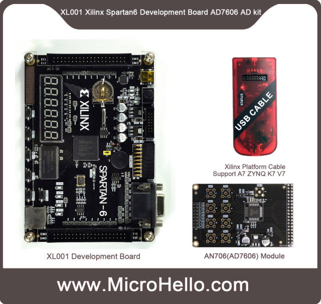 XL001 Xilinx FPGA development Board 【AD9767 DA KIT】 Spartan-6 XC6SLX9