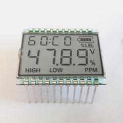 GDC04789 4-digit 8-character TN segment code LCD screen gas detector segment LCD screen charge time