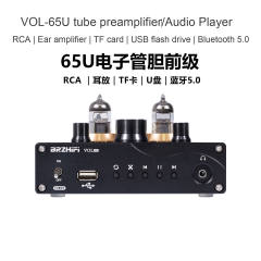 VOL-65U bluetooth 5.0 tube preamplifier high-end electronic tube pre-amplifier with TF card and lossless player front audio amplifier and headphone amplifier