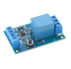 single-button bistable relay module 5V 12V 24V for car modification, switch with one-button start-stop and self-locking function, external button connection