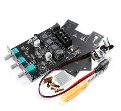 ZK-502T 50W*2 Bluetooth 5.0 audio power amplifier board module, dual-channel stereo with treble and bass adjustment, pre-amplifier subwoofer