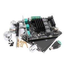 XY-T100H 2*100W Bluetooth 5.0 digital amplifier board module with pre-amp treble and bass adjustment, stereo sound